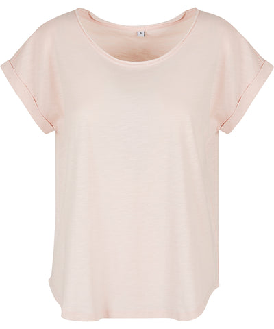 Womens long slub tee | pink