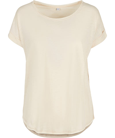 Womens long slub tee | white sand