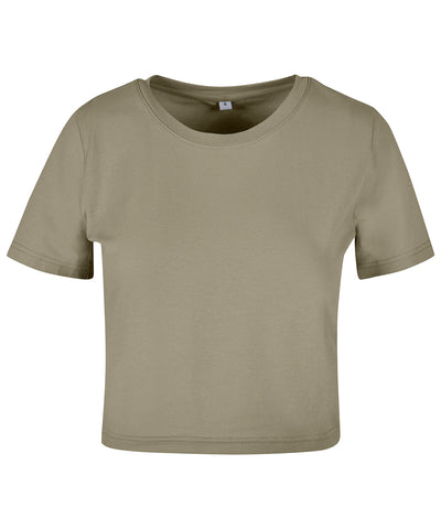 Womens cropped tee | pale olive