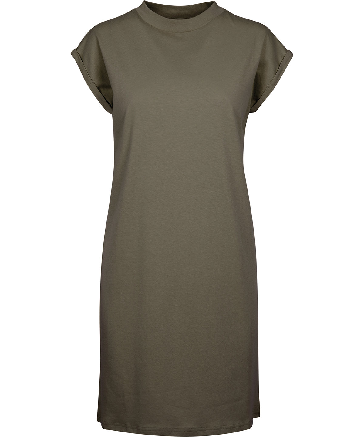 Womens turtle extended shoulder dress | olive