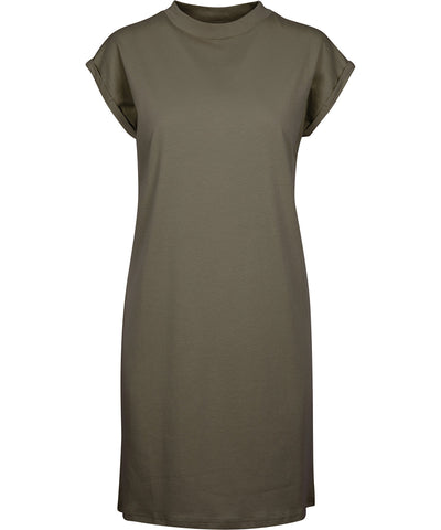 Womens turtle extended shoulder dress | olive