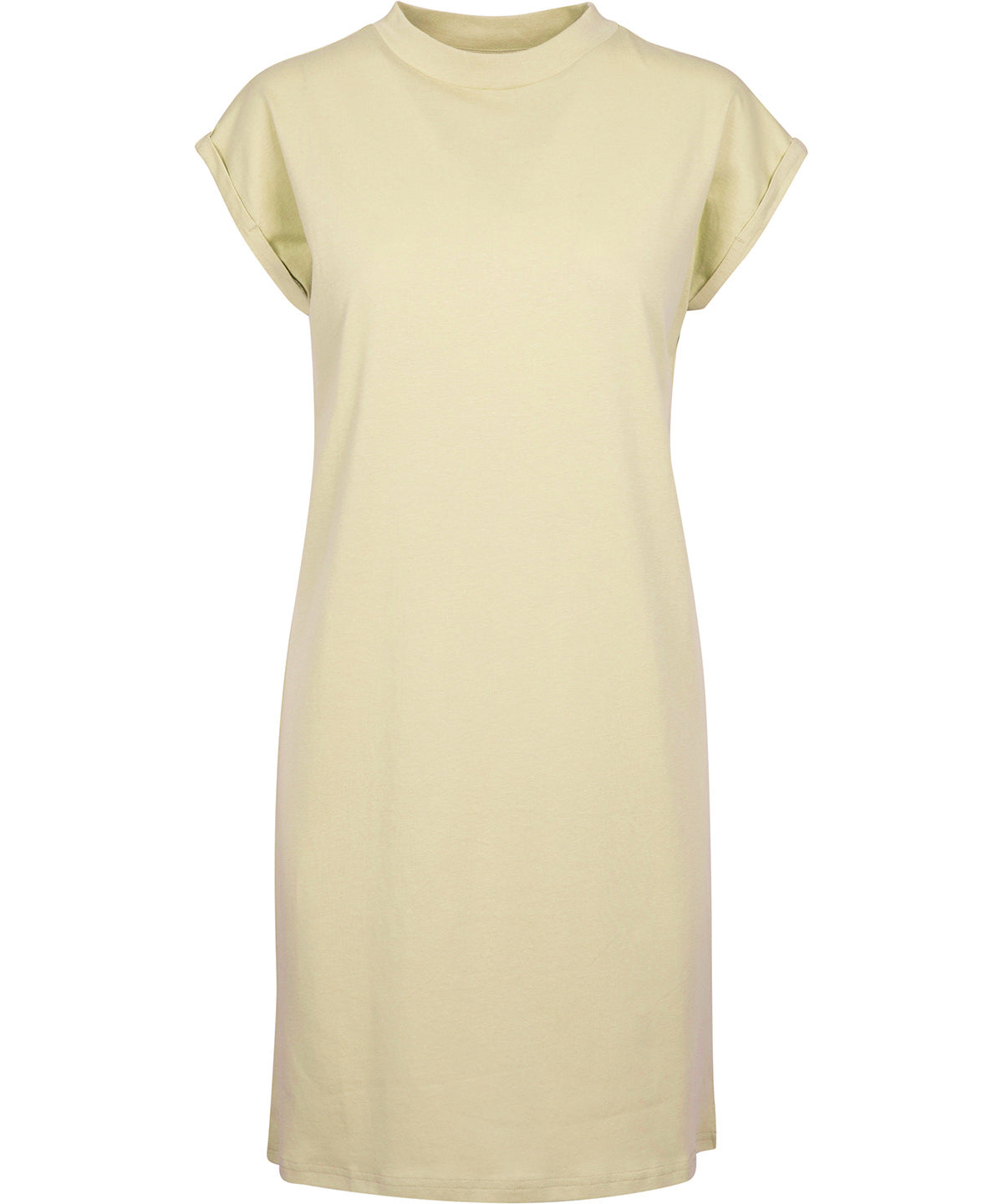 Womens turtle extended shoulder dress | soft yellow