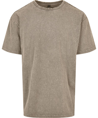 Acid washed heavy oversized tee | dark khaki