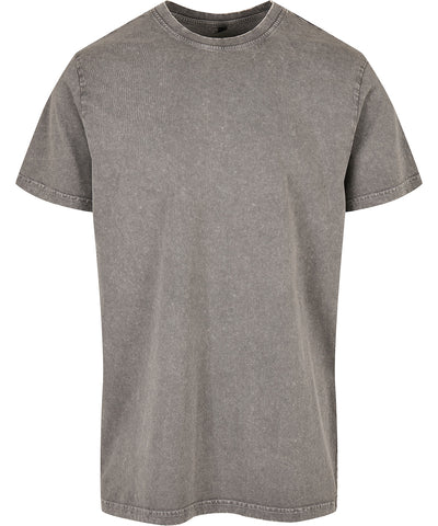 Acid washed round neck tee | asphalt