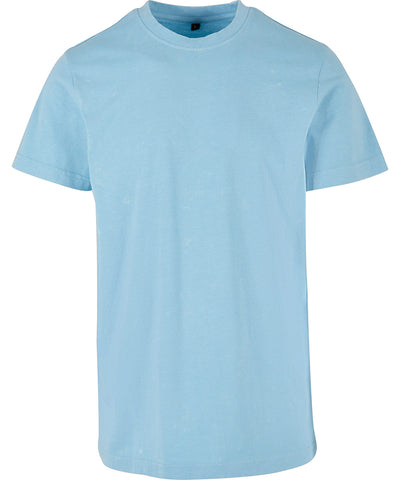 Acid washed round neck tee | baltic blue