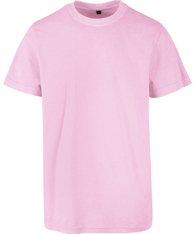 Acid washed round neck tee | soft pink