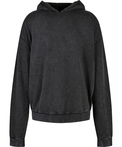 Acid washed oversize hoodie | black