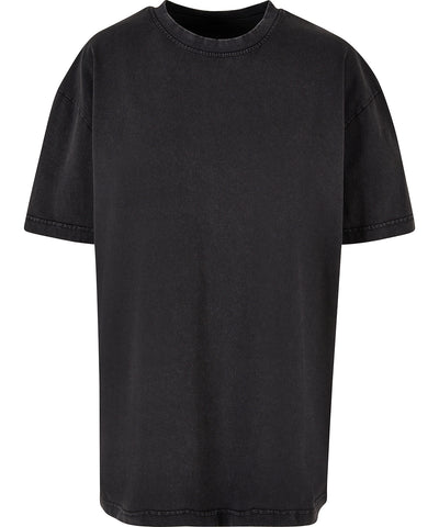 Womens oversized acid wash tee | black