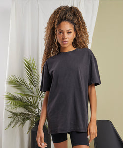 Womens oversized acid wash tee | black