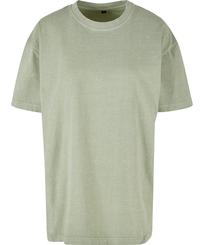 Womens oversized acid wash tee | soft salvia