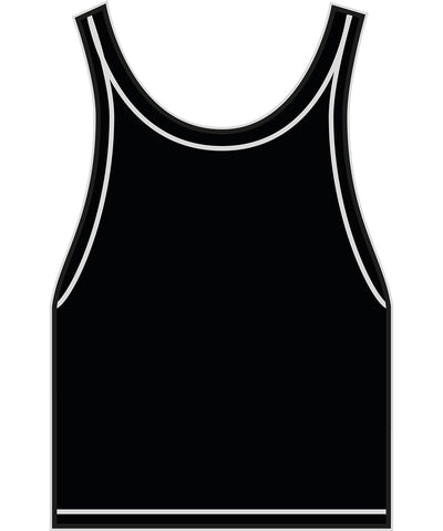 Womens stretch Jersey short slim top | black