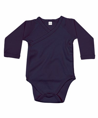 Baby long sleeve kimono bodysuit | nautical navy