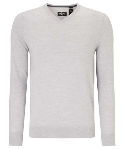 Ribbed v-neck Merino sweater | pearl blue
