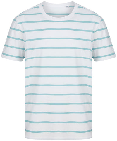 Striped T | white/duck egg
