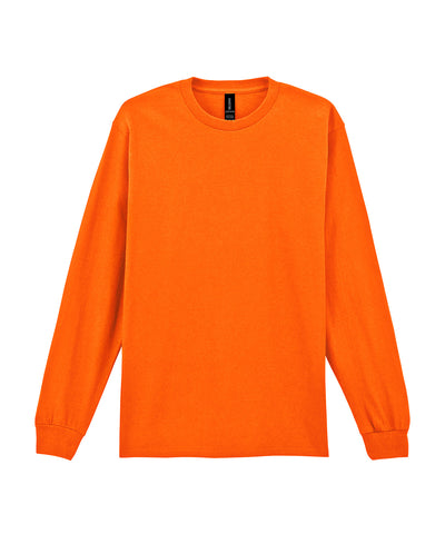 Ultra Cotton adult long sleeve t-shirt | safety orange