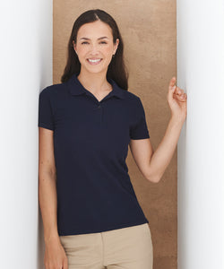 Womens micro-fine piqu polo shirt | black