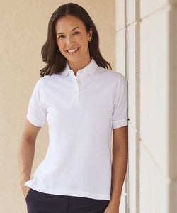 Womens classic cotton piqu polo shirt | black