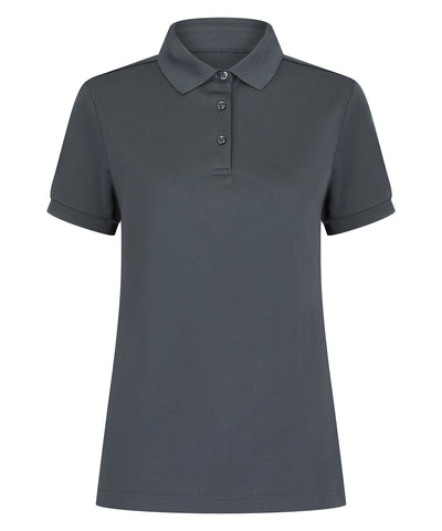 Womens recycled polyester polo shirt | charcoal grey