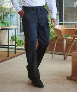 65/35 flat fronted chino trousers | black