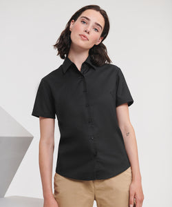 Womens short sleeve Oxford shirt | black