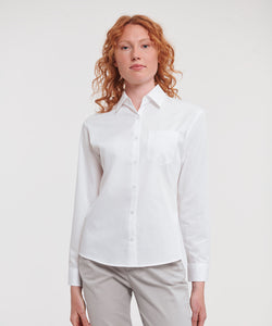 Womens long sleeve 100 cotton poplin shirt | Black