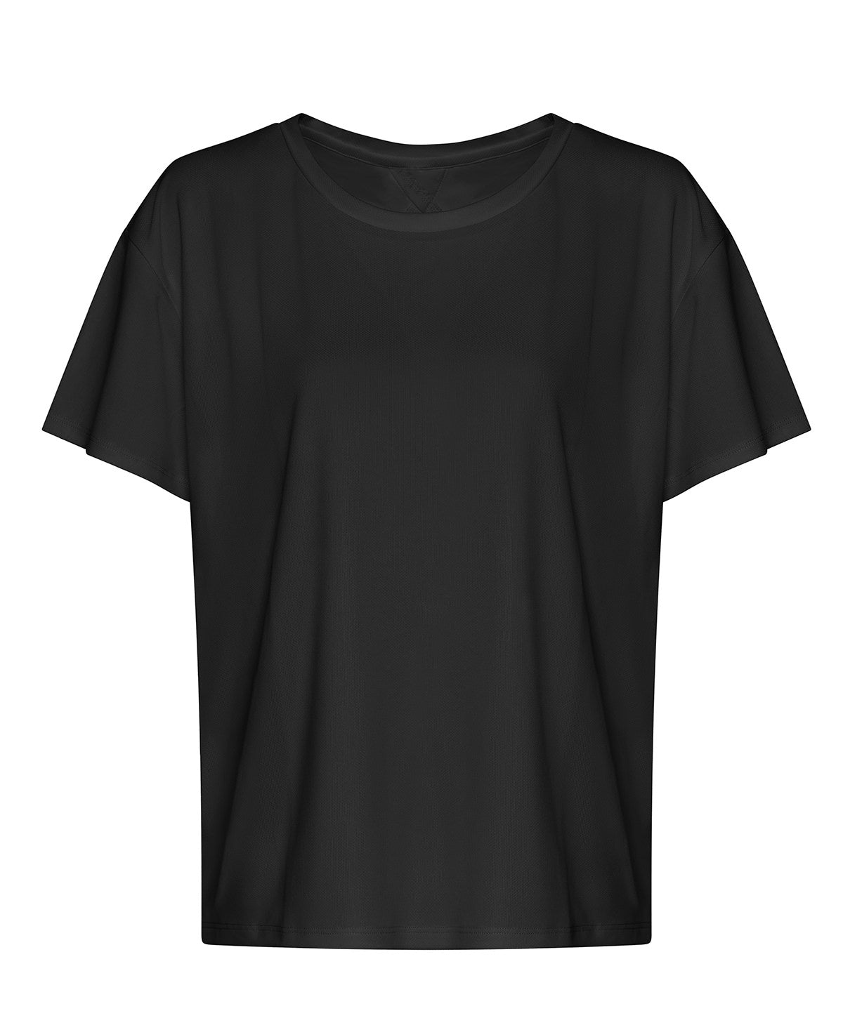 Womens open back T | jet black