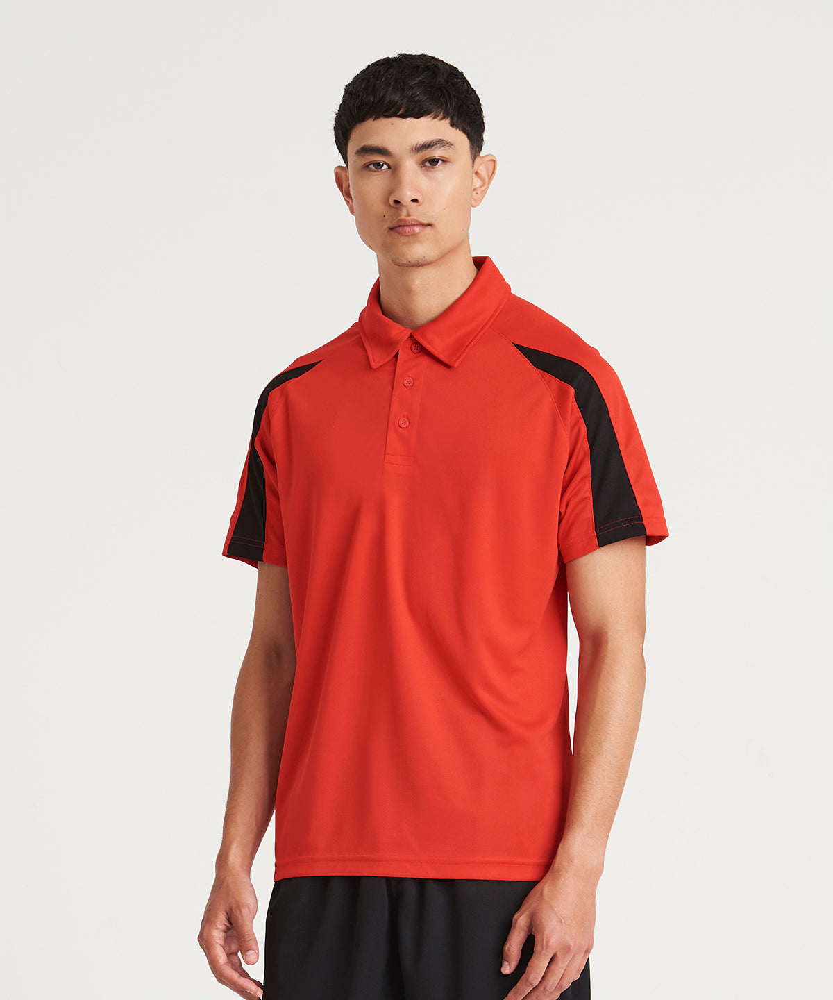 Contrast cool polo | jet black/electric orange