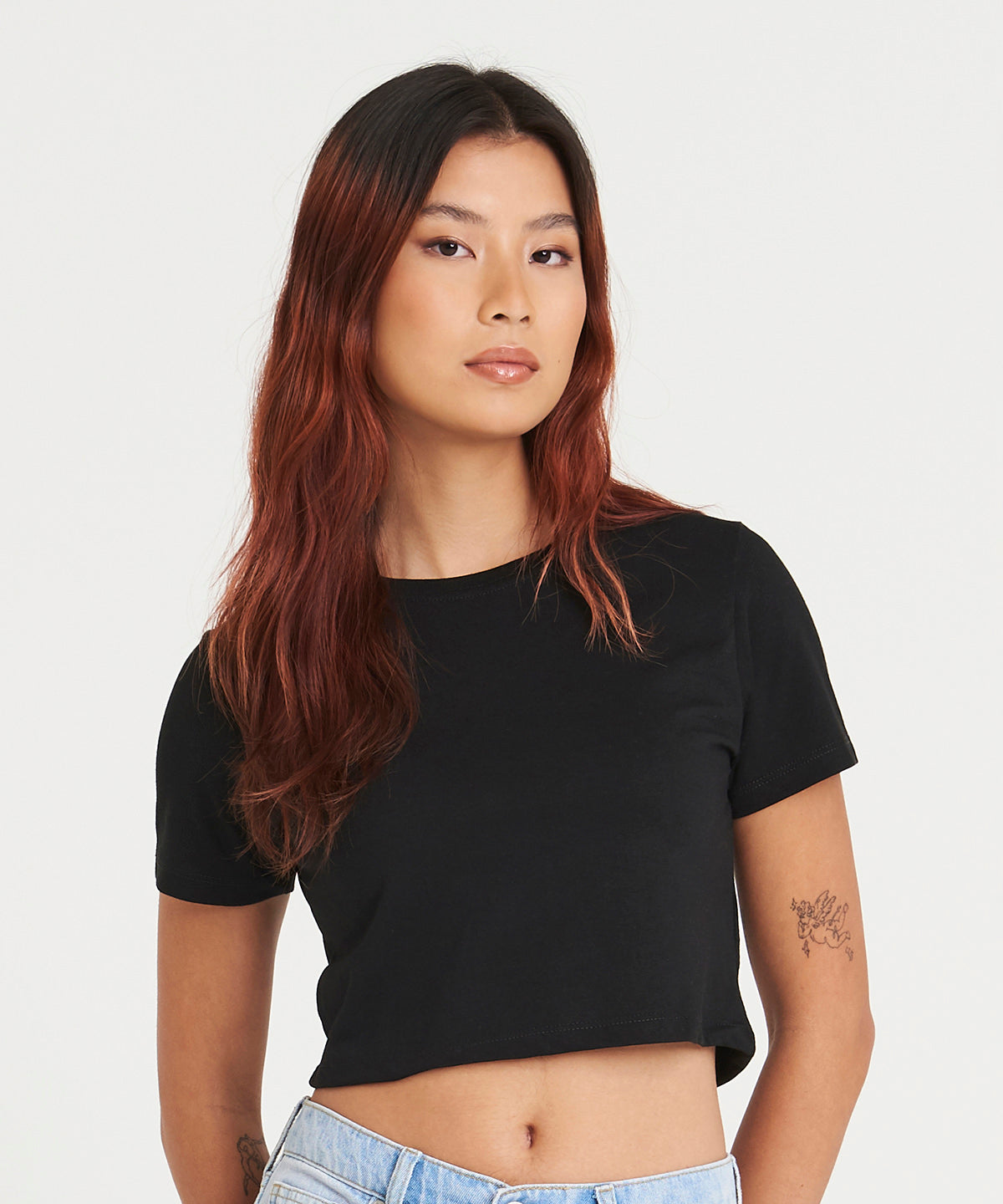 Womens triblend cropped T | solid black