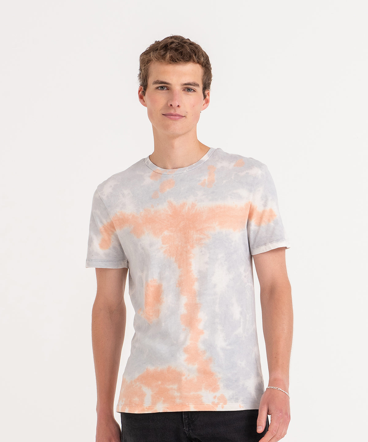 Tie-dye T | grey pink marble