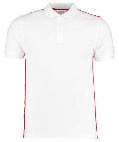 Team style slim fit polo shirt | White/Red