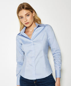 Womens corporate Oxford blouse long-sleeved (tailored fit) | black
