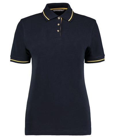 Womens St Mellion polo (classic fit) | Navy/Sun Yellow