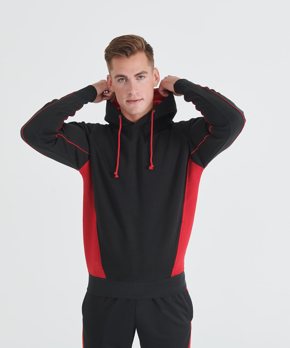 Pullover hoodie | black/red