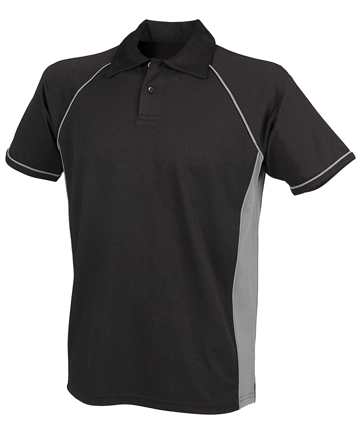 Piped performance polo | black/gunmetal grey