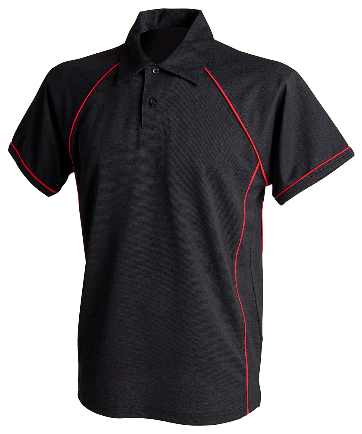 Piped performance polo | black/red