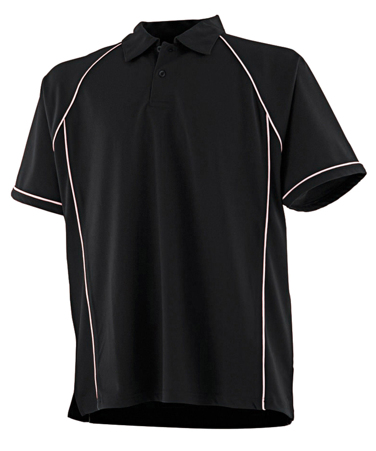 Piped performance polo | black/white