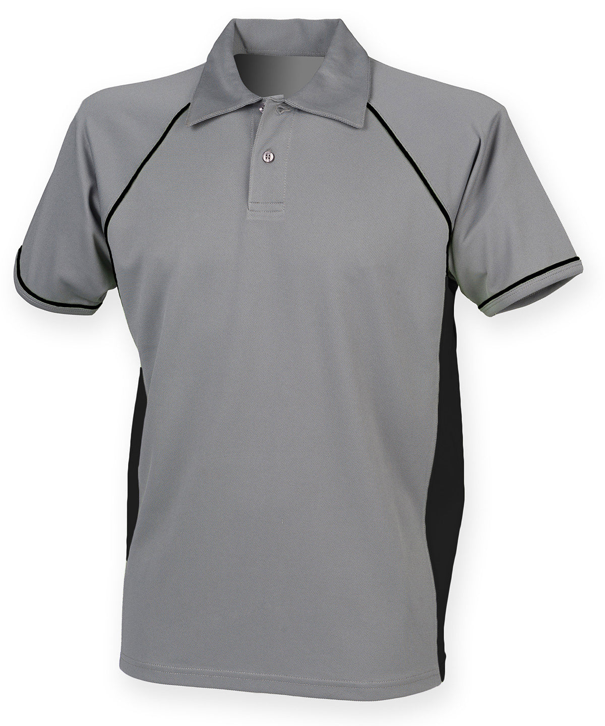 Piped performance polo | gunmetal grey/black/black