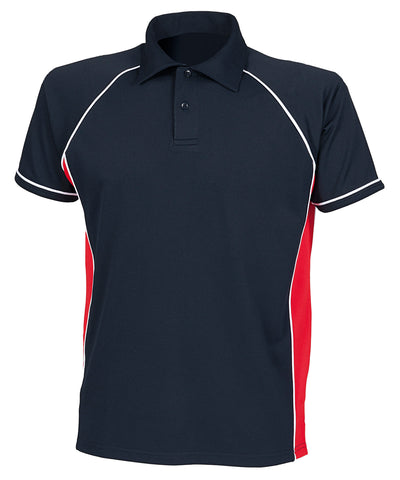 Piped performance polo | navy/red/white