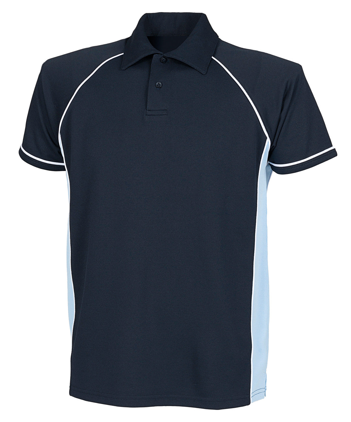 Piped performance polo | navy/sky/white