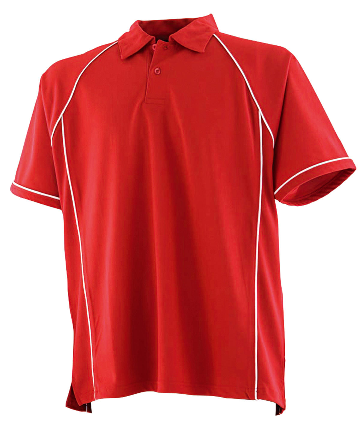 Piped performance polo | Red/White