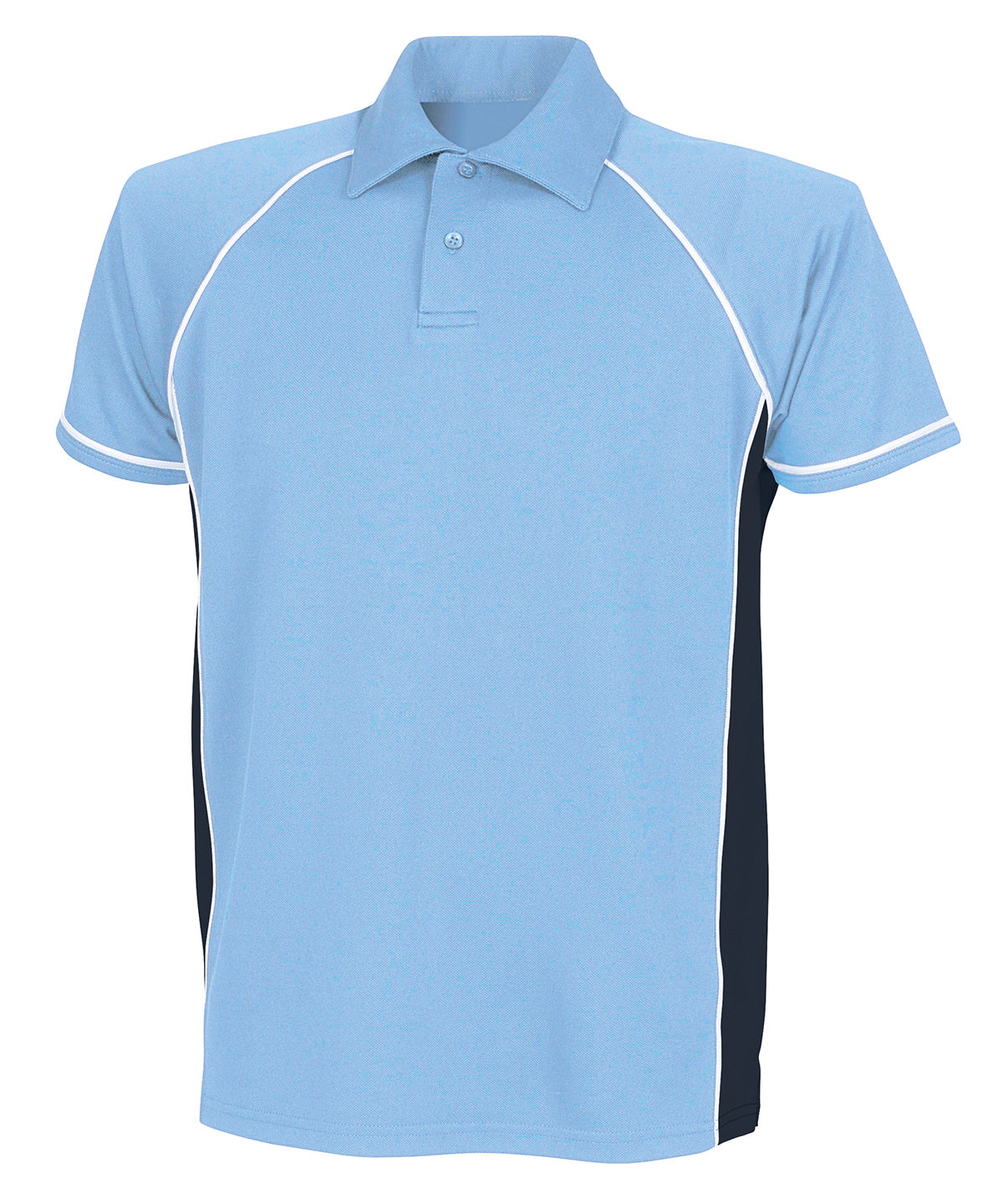 Piped performance polo | Sky/Navy/White