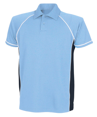 Piped performance polo | Sky/Navy/White