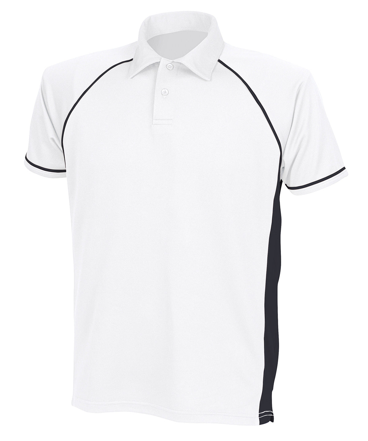 Piped performance polo | white/black/black