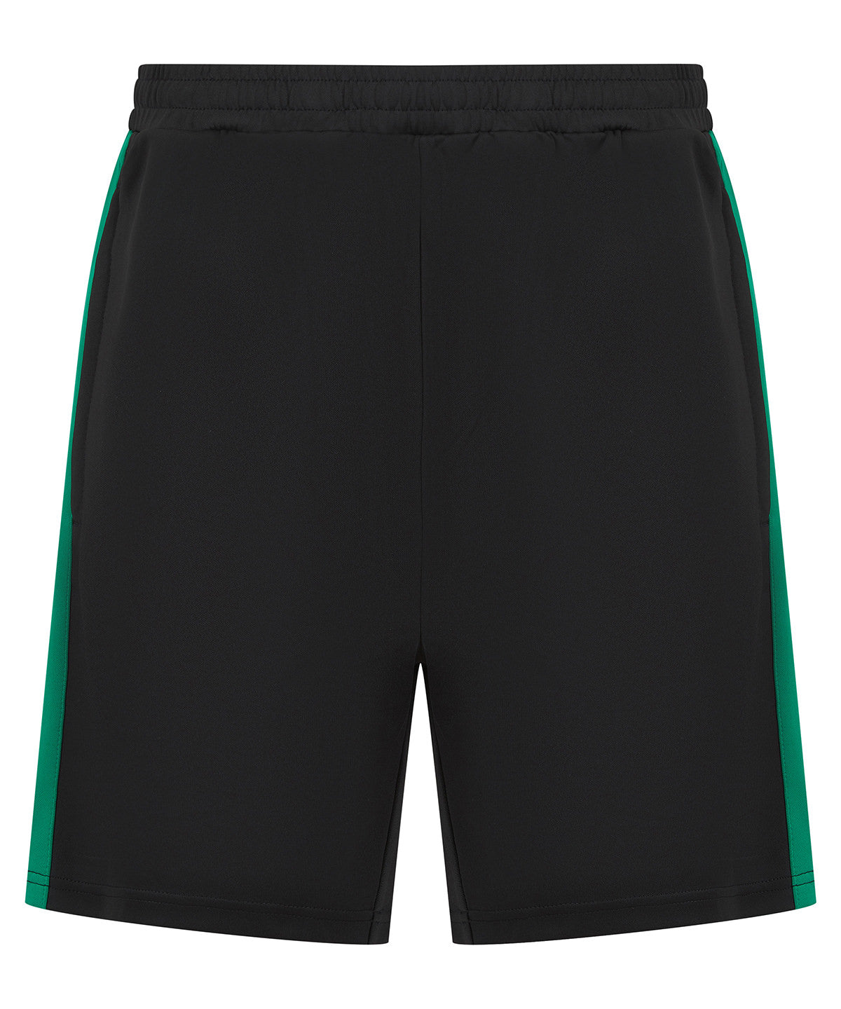 Kids knitted shorts with zip pockets | black/emerald