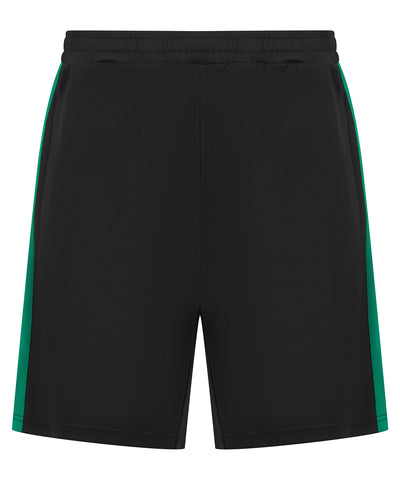 Kids knitted shorts with zip pockets | black/emerald