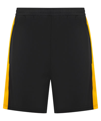 Kids knitted shorts with zip pockets | black/gold