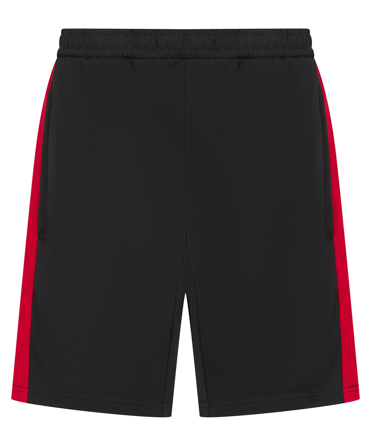 Kids knitted shorts with zip pockets | black/red