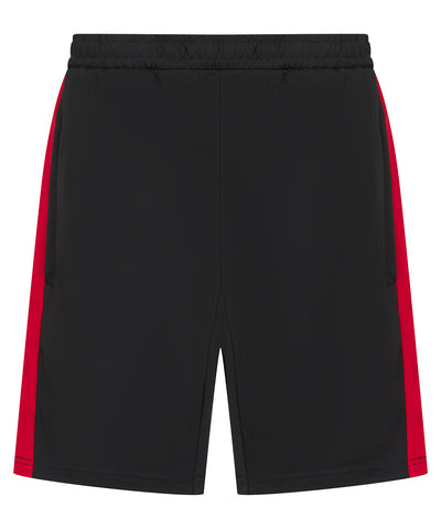 Kids knitted shorts with zip pockets | black/red