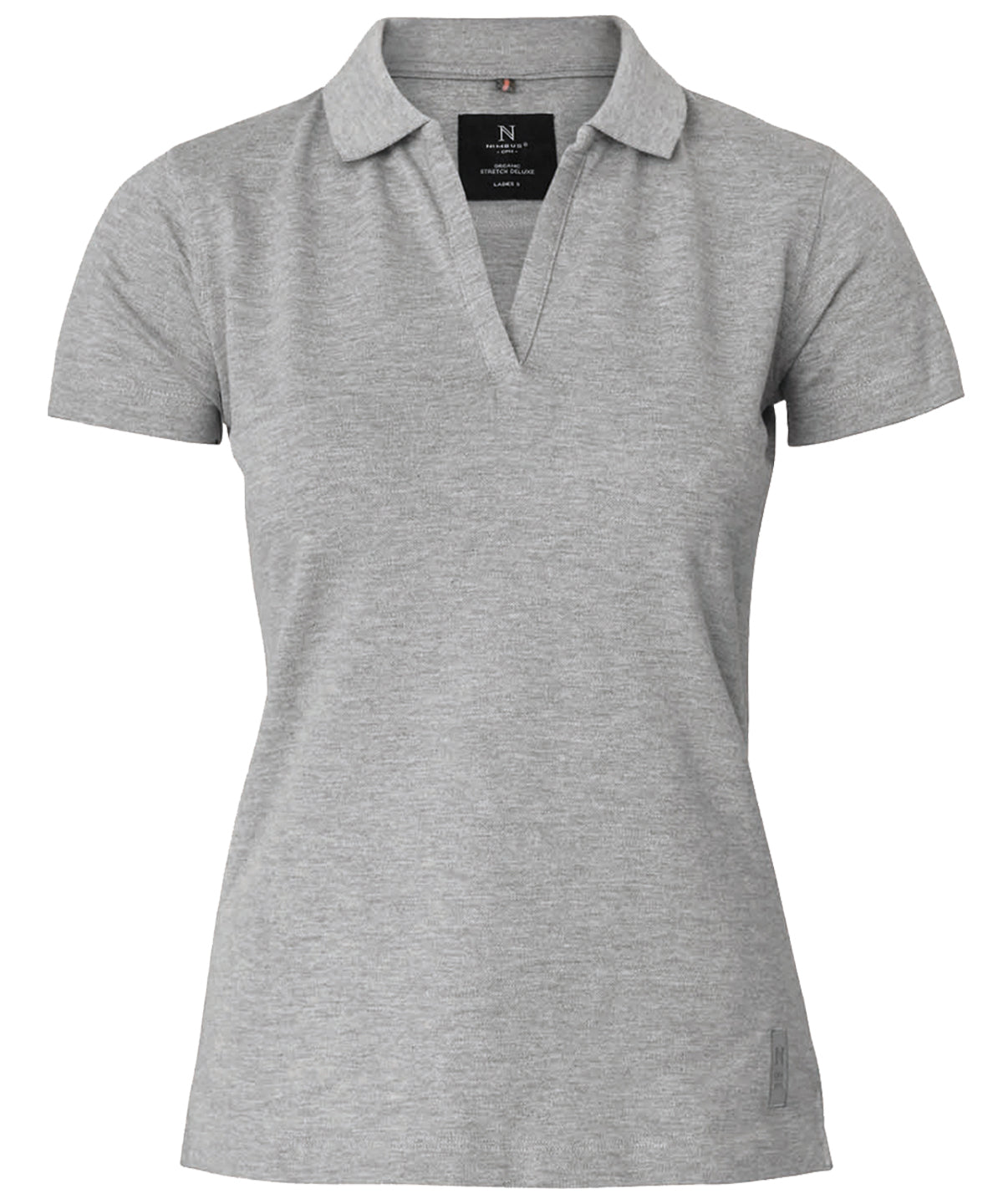 Womens Harvard v-neck  stretch deluxe polo | grey melange