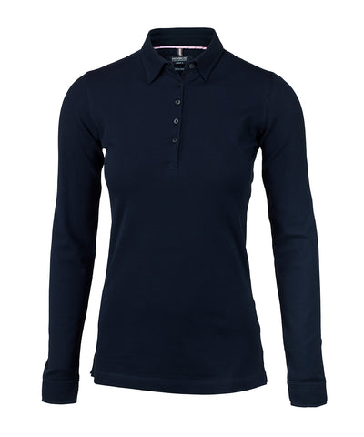 Womens Carlington  deluxe long sleeve polo | dark navy